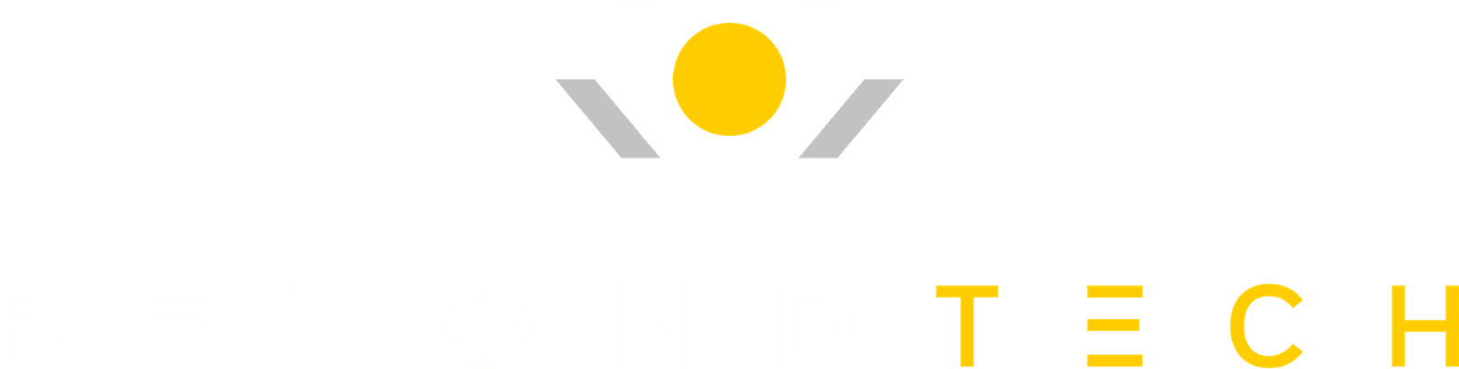 Markenlogo von Beyond Tech im modernen Tech-Stil mit gelber Akzentfarbe